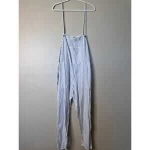 Amuse Society Black and White Striped jumpsuit Adjustable Straps LARGE